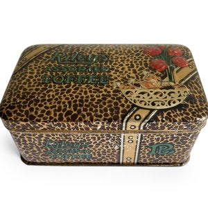 Vintage Candy Dose, Riley&#39;s Assorted Toffee Candy Can, Kitchenalia, kleine Werbung Lebensmitteldosen, Candy Box, rustikale Metallküche Kanister