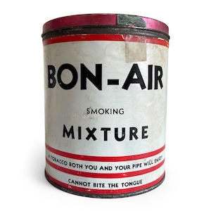Vintage Bon-Air Tobacco Tin, Bon Air Can with Paper Label Tax Stamp, Tobacco Advertising, General Store Antique Tins, Rustic Home Decor