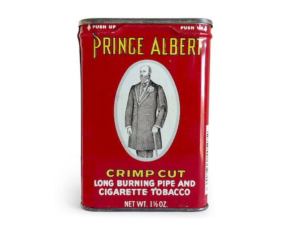 can tobacco Vintage Tobacco Tin, Prince Albert Pocket Tobacco Can, Tobacco Advertising,  Red Metal Can, Stash Box, Metal Cigarette Case, Small Storage