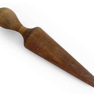 Wood Pestle, Antique Cone Wooden Muddler, Vintage Kitchenware, Primitive Wood Masher, Large Herb Grinder, Rustic Kitchen Utensils