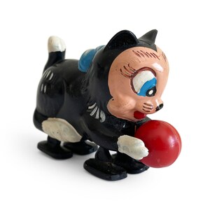 Vintage Figaro the Cat Ramp Walker, Walt Disney Toys, Retro Cartoon Character Walkers, Black Cat, Plastic Pull Incline Walkies