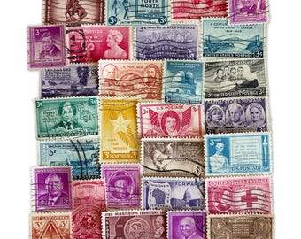 1948 US Commemorative Stamps, Used Philately Lot, Complete Postage Set Scott 953-980, Birth Year Gift