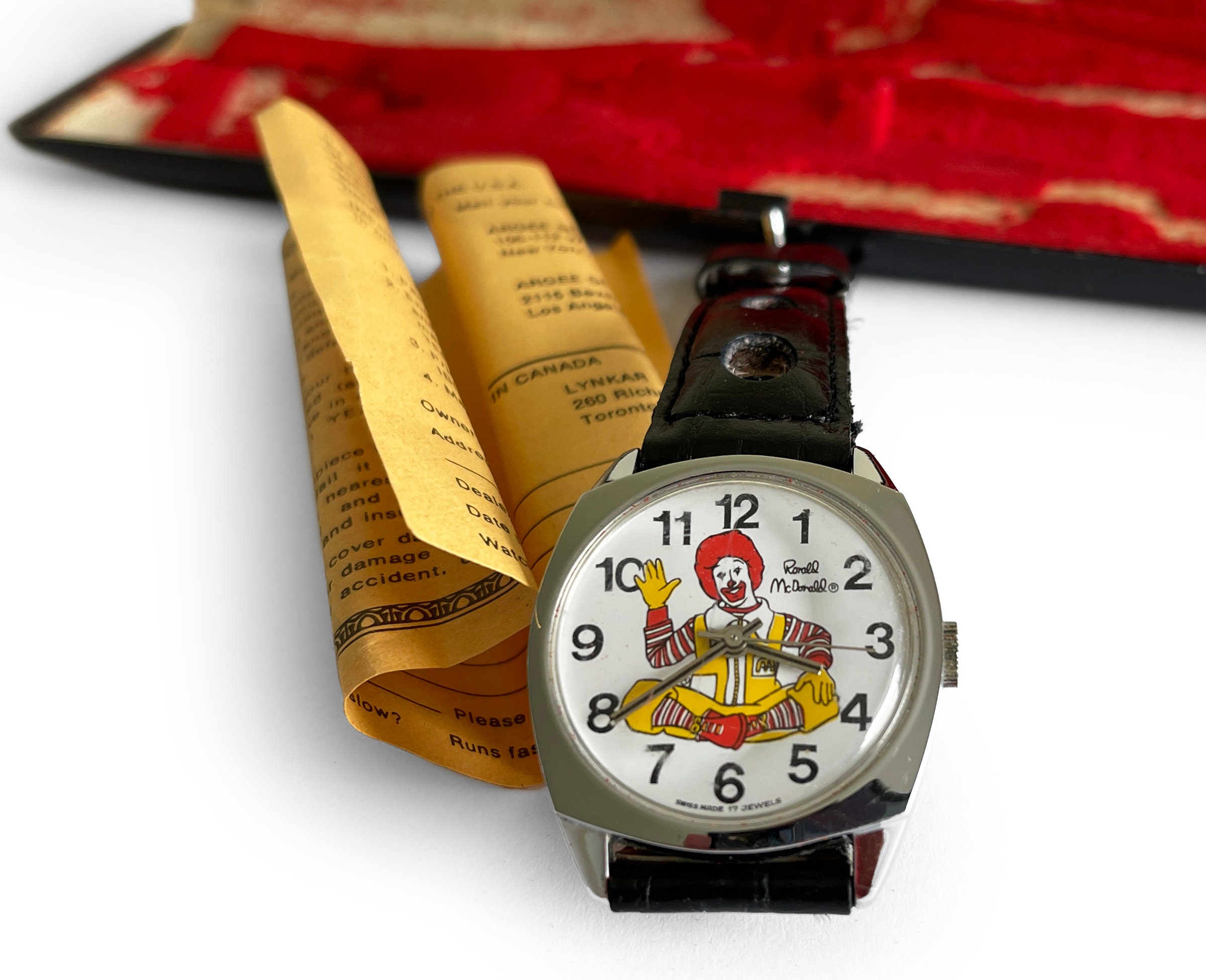 80s McDonald Novelty Watch ヴィンテージ　インテリア Vintage Mcdonalds 36” 70's Ronald McDonald Wristwatch