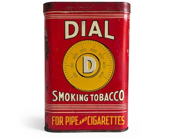 dial a cigarette Vintage Dial Tobacco Pocket Tin, Sealed Fresh 2 for 15 Sticker, Tobacco  Advertising, General Store, Antique Rustic Can, Metal Cigarette Case