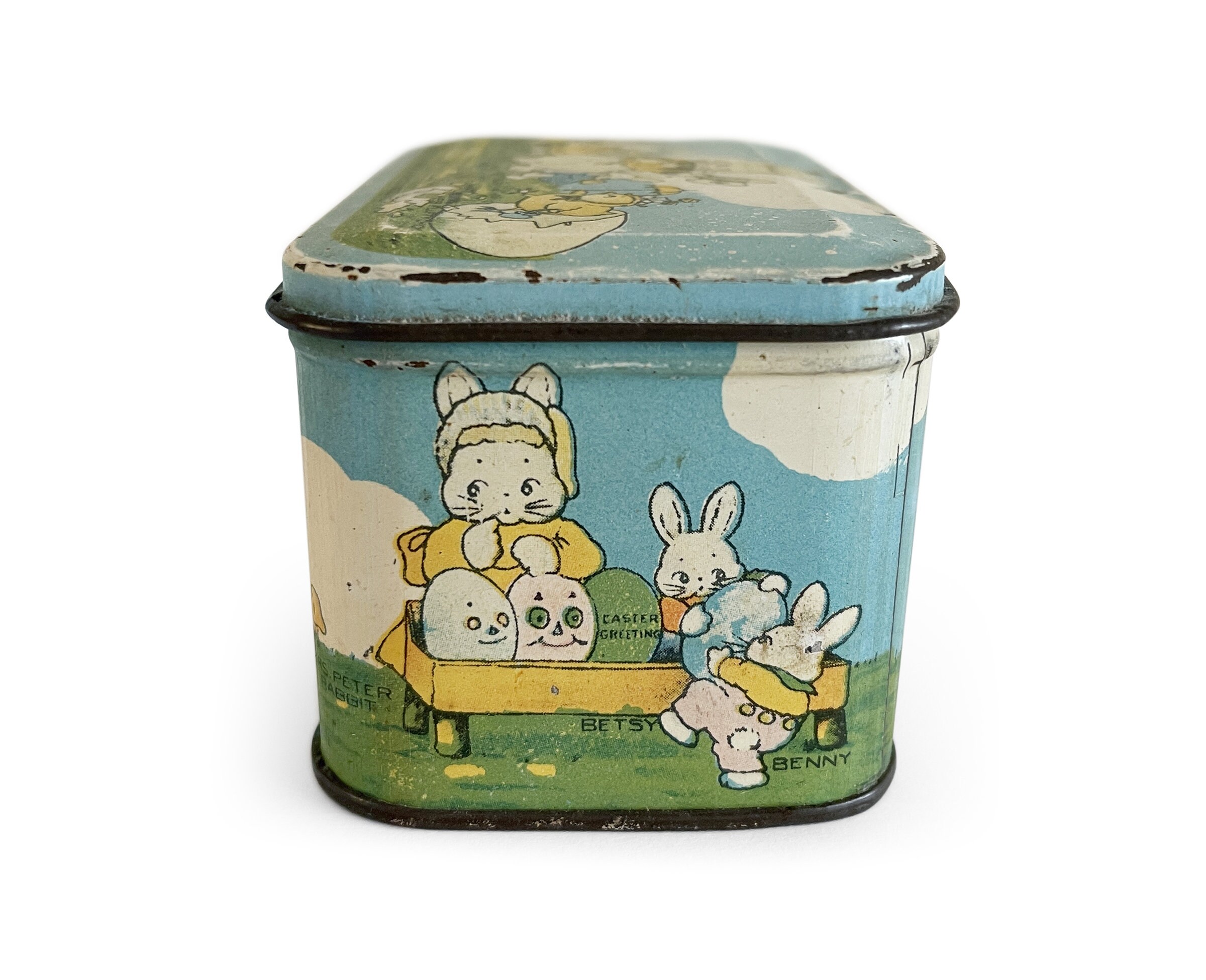 Sadter Rabbit Tin Vintage Peter Rabbit Easter Tin Basket, Rustic Spring Decor - Etsy