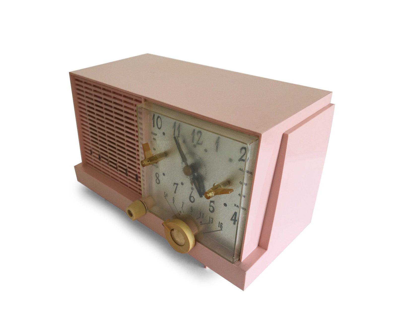 Vintage Philco Pink Clock Radio Powder Pink Model F752124 Etsy