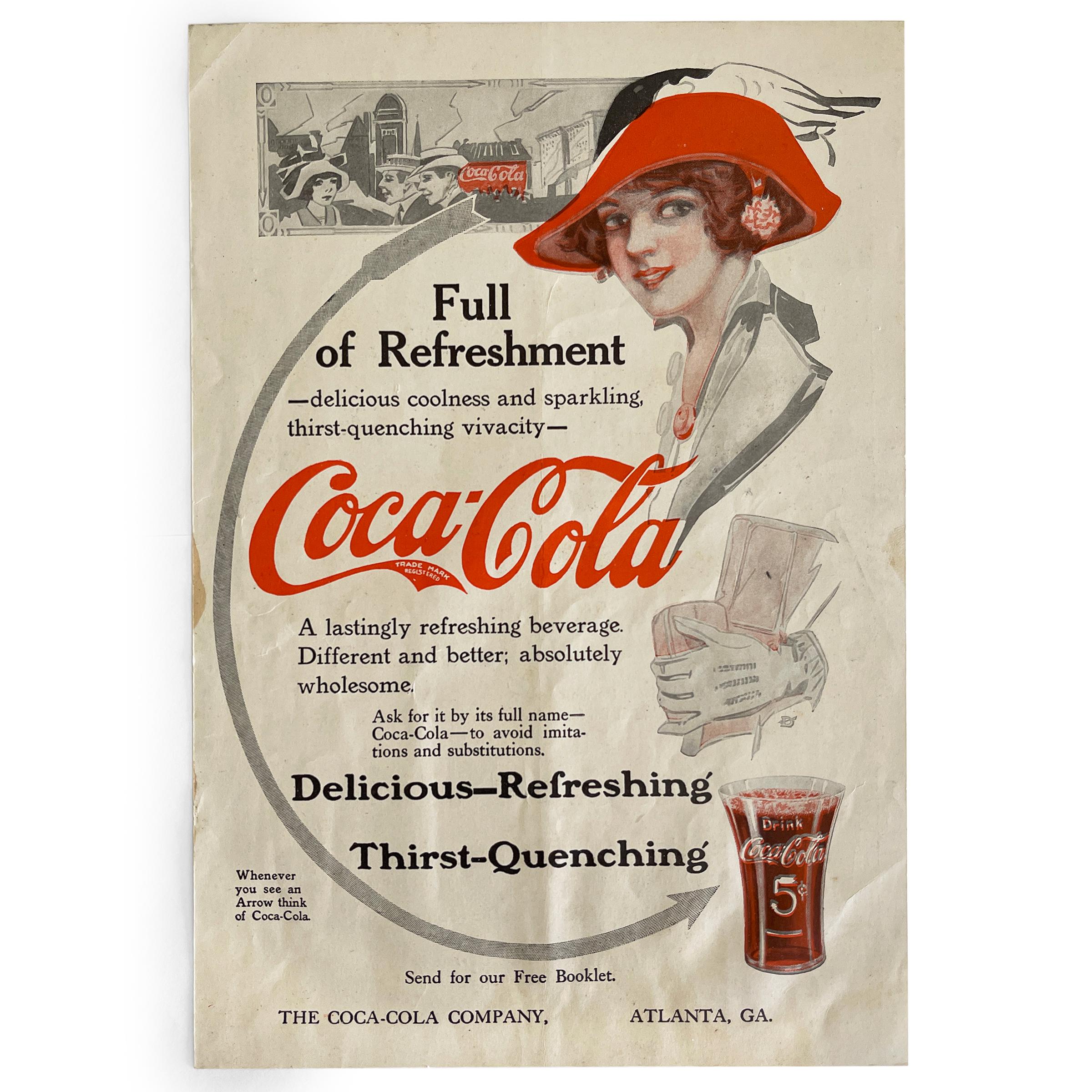 Antique Coca Cola 1913 Soda Pop Magazine Ad, Vintage Advertising
