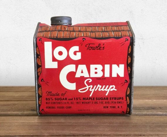 Vintage 1940s Log Cabin Syrup Ad