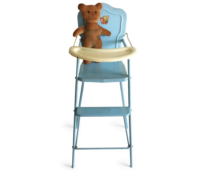 Vintage Doll Highchair Amsco Metal Blue Image 0