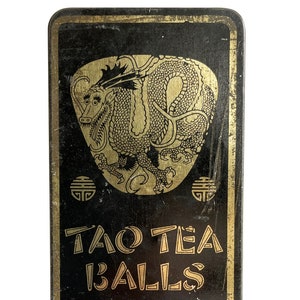Vintage Tao Tea Balls Tin, Orange Pekoe Tea Can, Food Advertising, Tea Storage Box, Asian Decorative Tins, Tea Caddy, Kitchen Decor image 10