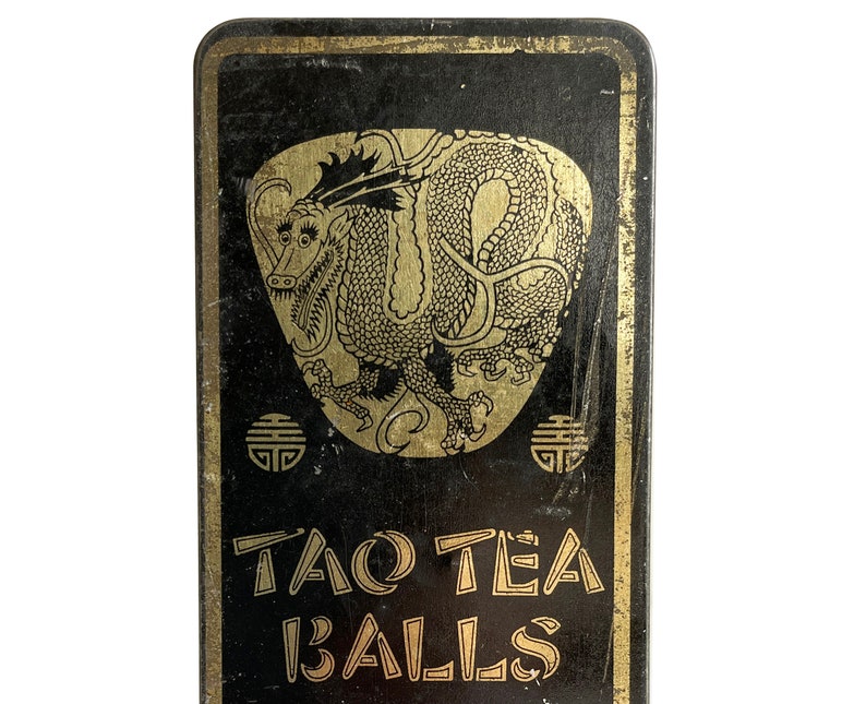 Vintage Tao Tea Balls Tin, Orange Pekoe Tea Can, Food Advertising, Tea Storage Box, Asian Decorative Tins, Tea Caddy, Kitchen Decor image 10