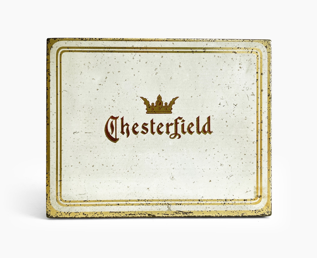 chesterfield canned cigarettes Vintage Tobacco Tin, Retro Metal Cigarette Case, General Store Advertising Chesterfield cigarettes tin - Gem