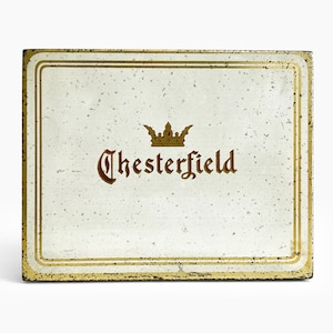 Vintage Chesterfield Gold Crown Tobacco Tin Can, Retro Metal Cigarette Case, General Store Advertising, Small Storage Stash Box