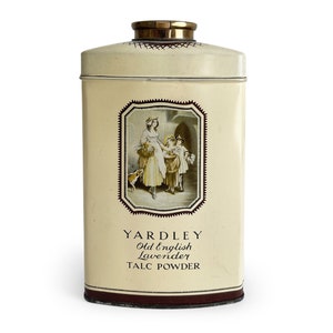 Vintage Talcum Powder Tin, Yardley Old English Lavender Talc Can