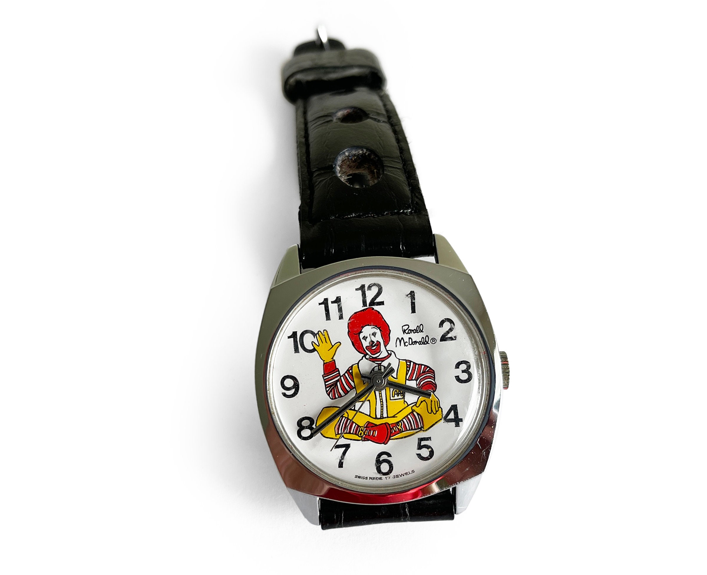 Ronald Mcdonald 1970s Wristwatch, Retro Watch, Vintage Mcdonald's Swiss Made Timepiece With Case, Pop Culture Memorabilia, Hand Winding - Etsy Ronald Mcdonald 1970s Wristwatch, Retro Watch, Vintage Mcdonald's Swiss Made Timepiece With Case, Pop Culture Memorabilia, Hand Winding - Etsy