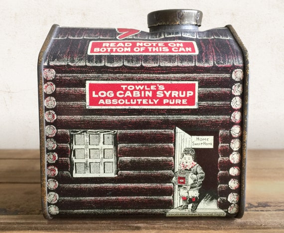 Vintage Towle S Log Cabin Syrup Tin 1930s Original Table Etsy