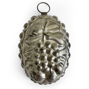 Antique Tinware, Germany Tin Fruit Pudding Mold, Primitive Kitchenware, German Molds, Tin Metal Gelatin Moulds, Rustic Kitchen Wall Decor