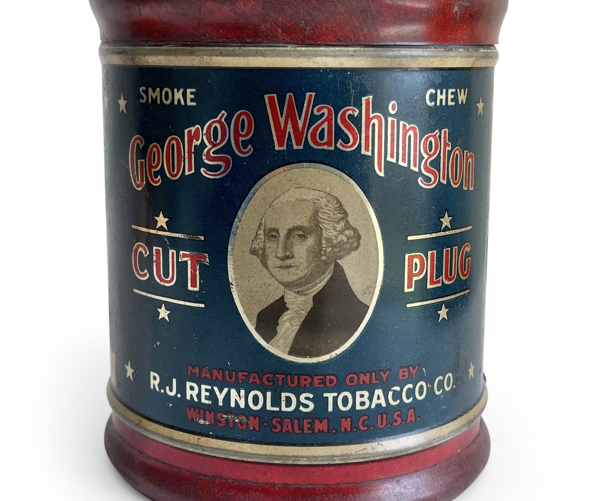 Vintage George Washington Cut Plug Tobacco Tin With Round Lid, Antique  Advertising Canister for Rustic General Store or Home Decor