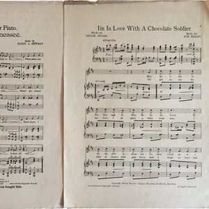 Vintage Sheet Music, I'm in Love With A Chocolate Soldier, Starmer ...