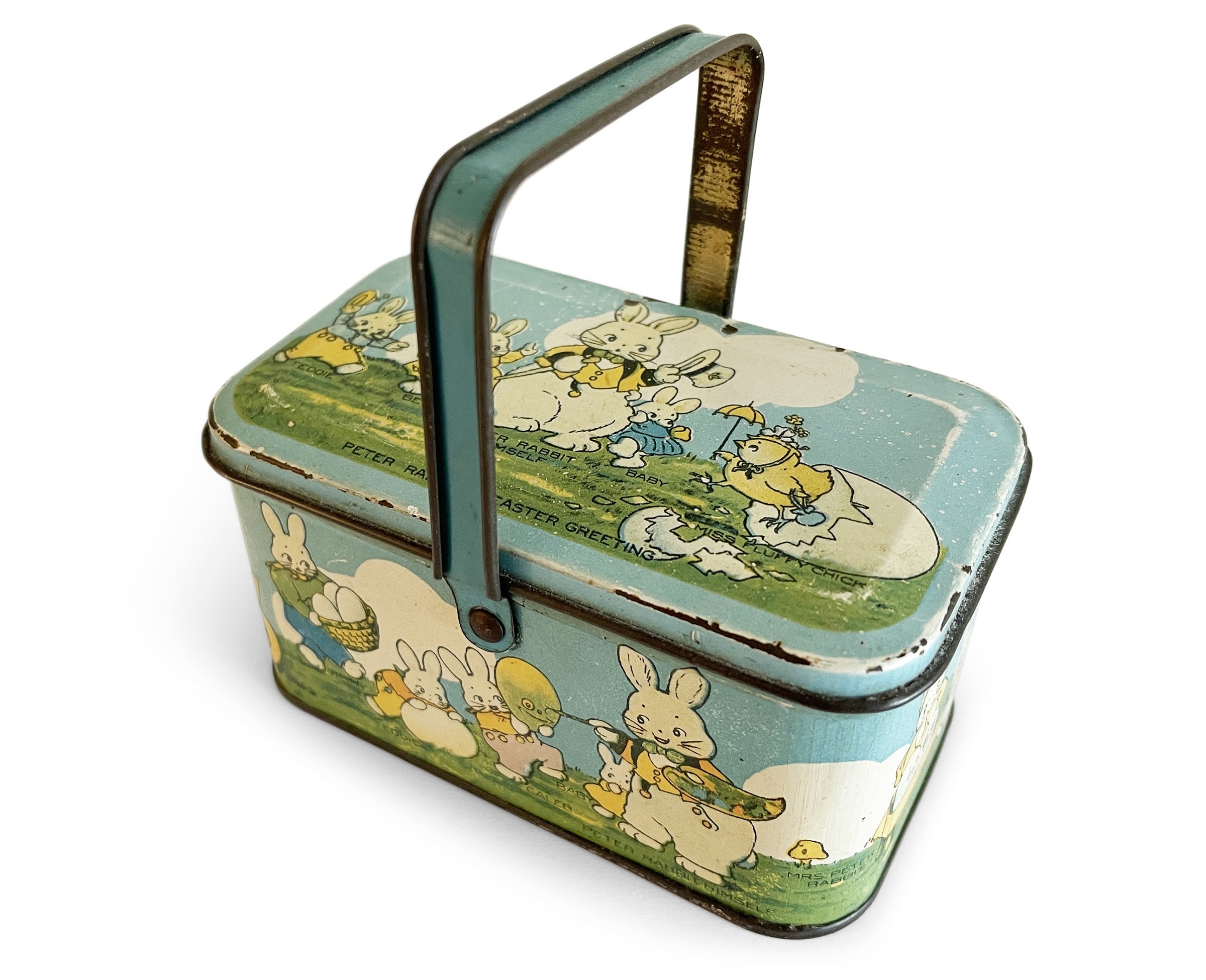Sadter Rabbit Tin Vintage Peter Rabbit Easter Tin Basket, Rustic Spring Decor - Etsy
