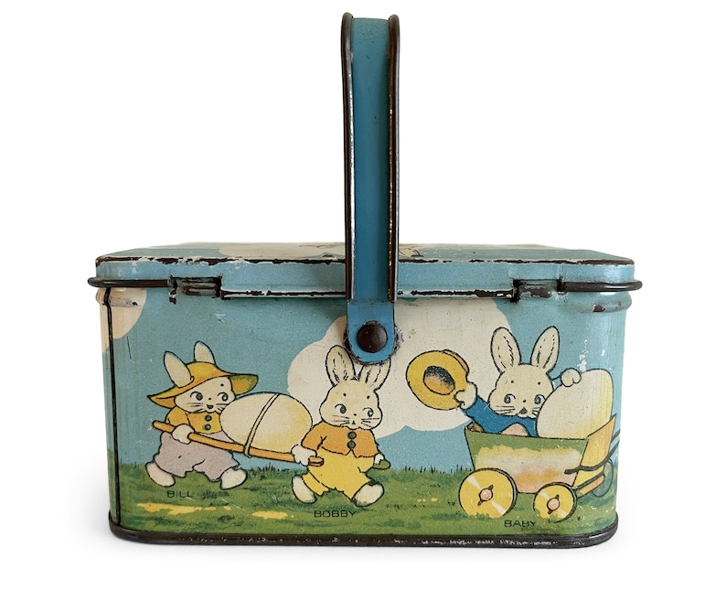 Vintage Peter Rabbit Easter Tin Basket, Rustic Spring Decor - Etsy
