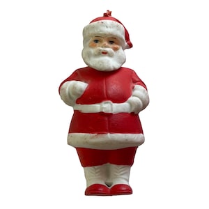Vintage Bisque Santa Claus Hertwig Nodder Figurine, Made in Germany, Hand Painted Christmas Decoration, Small Ceramic Saint Nick Ornament