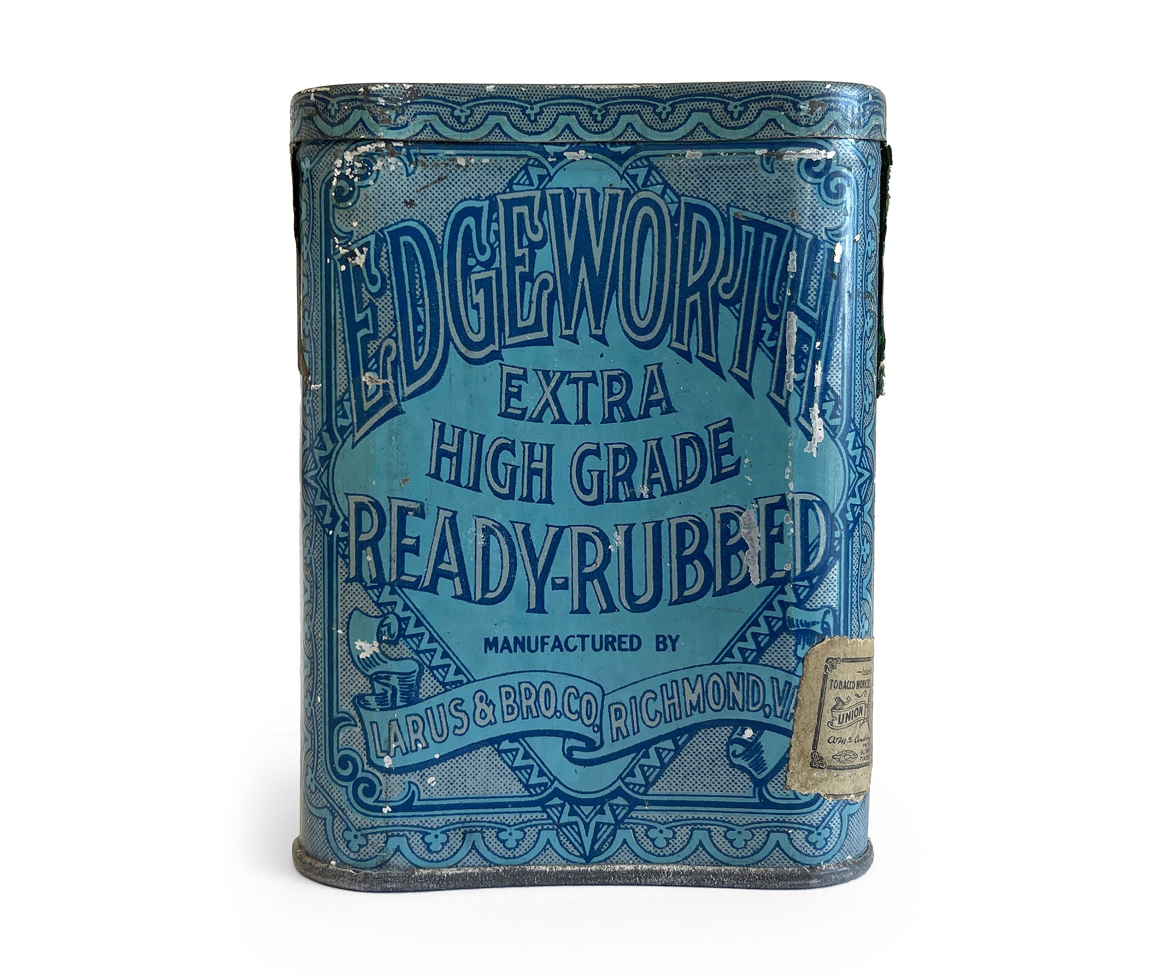 edgeworth ready rubbed tobacco tin Vintage Edgeworth Concave Pocket Tobacco Can With Ready Rubbed on Lid:  General Store Collectible Advertising Can