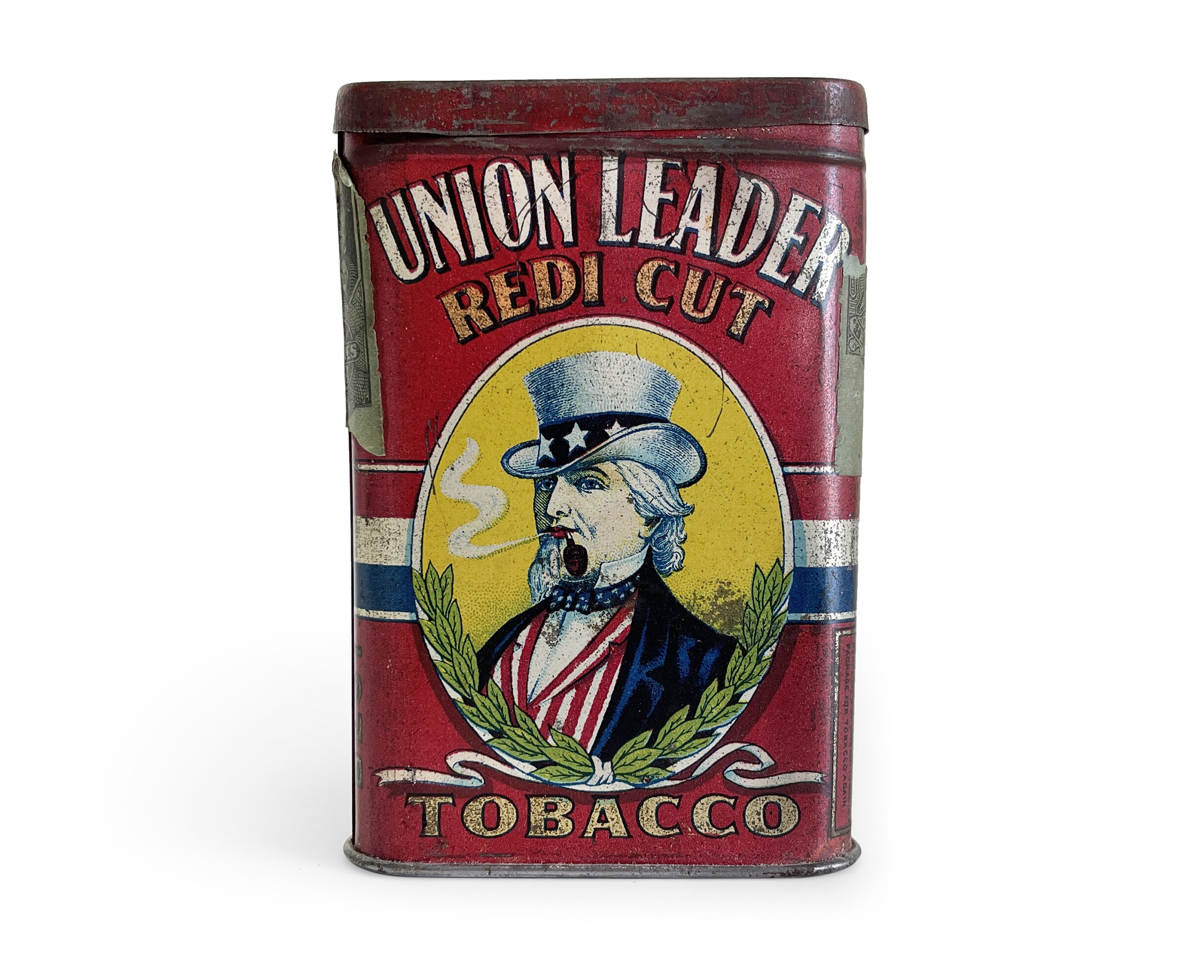 union leader redi cut tobacco tin Vintage Tobacco Tin, Union Leader Pocket Tobacco Can With Uncle Sam, Tobacco  Advertising, General Store Antique Tins, Metal Cigarette Case