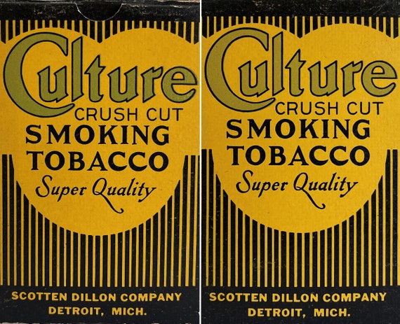 tobacco crush Vintage Culture Crush Cut Pocket Tobacco Box With Full Tax Stamp, Antique  Advertising Tobacciana Package