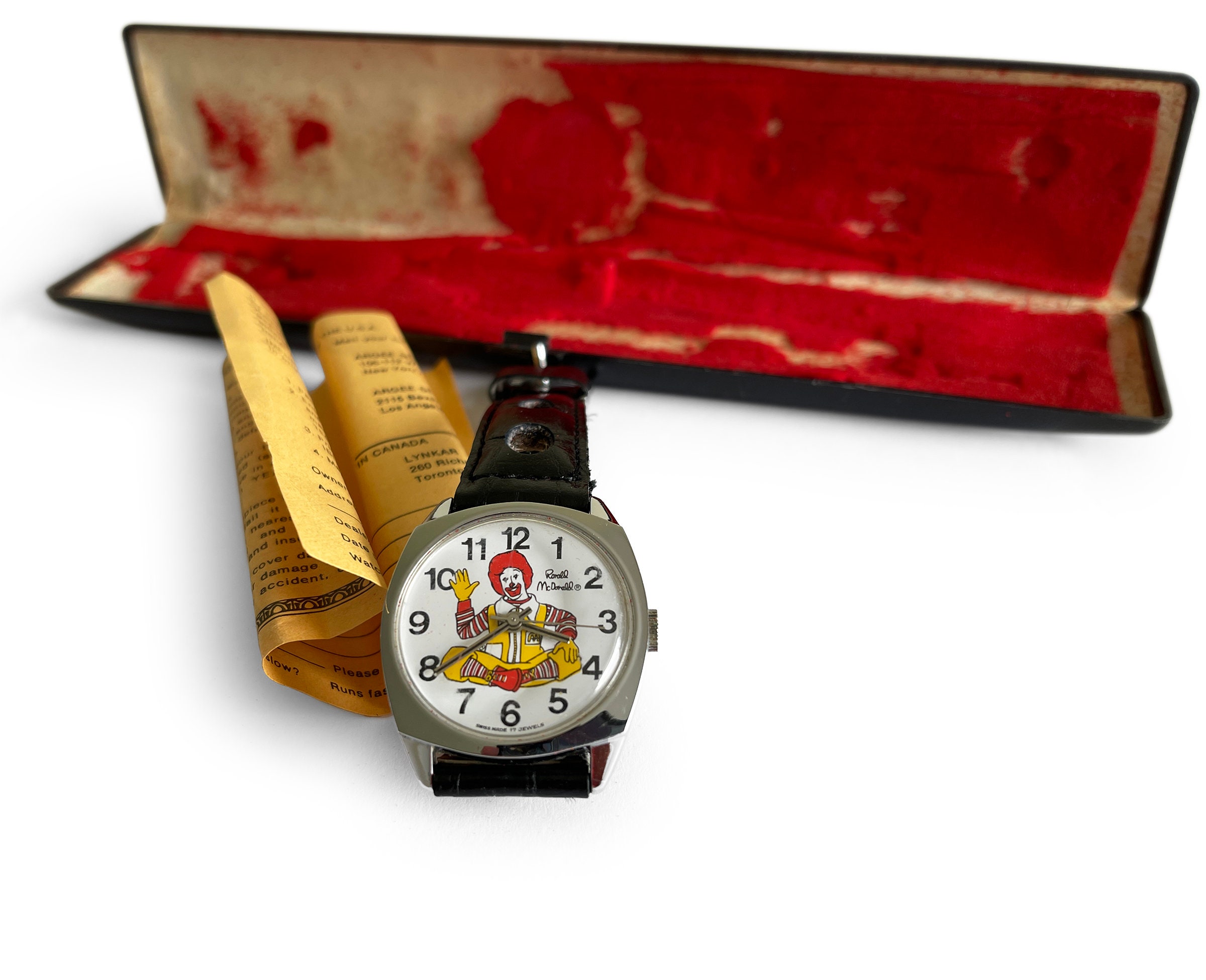 Ronald Mcdonald 1970s Wristwatch, Retro Watch, Vintage