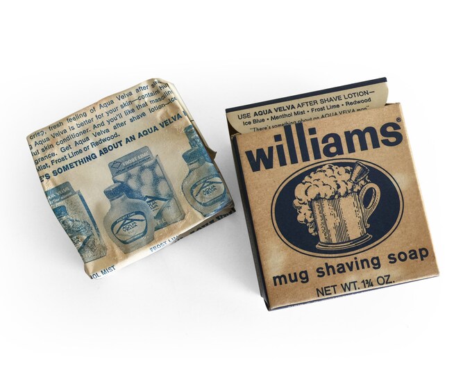 Vintage Williams Mug Shaving Soap Box With Unused Bar Soap, Toiletries
