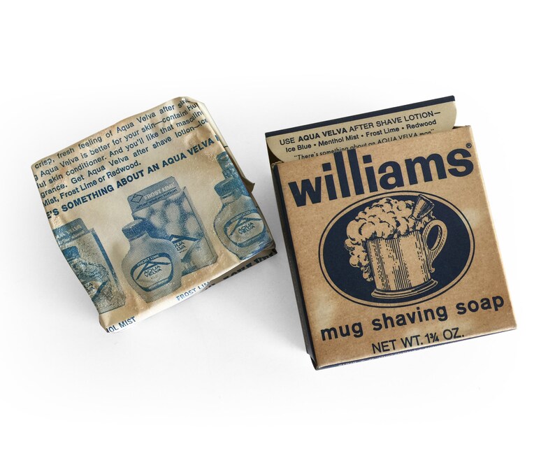 Vintage Williams Mug Shaving Soap Box With Unused Bar Soap Etsy