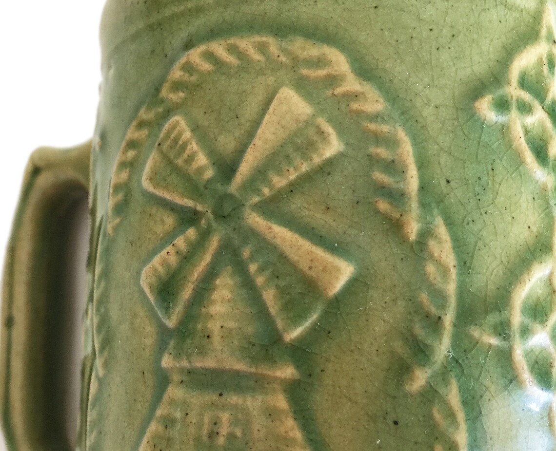 Antique Stoneware Mug Crooksville Burley Winter Heart