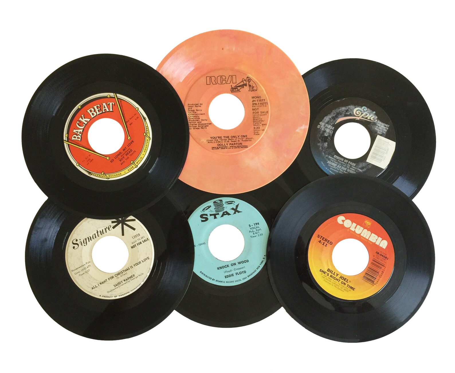 Vintage Vinyl Records Lot of Five 7 Vinyls with Record Etsy