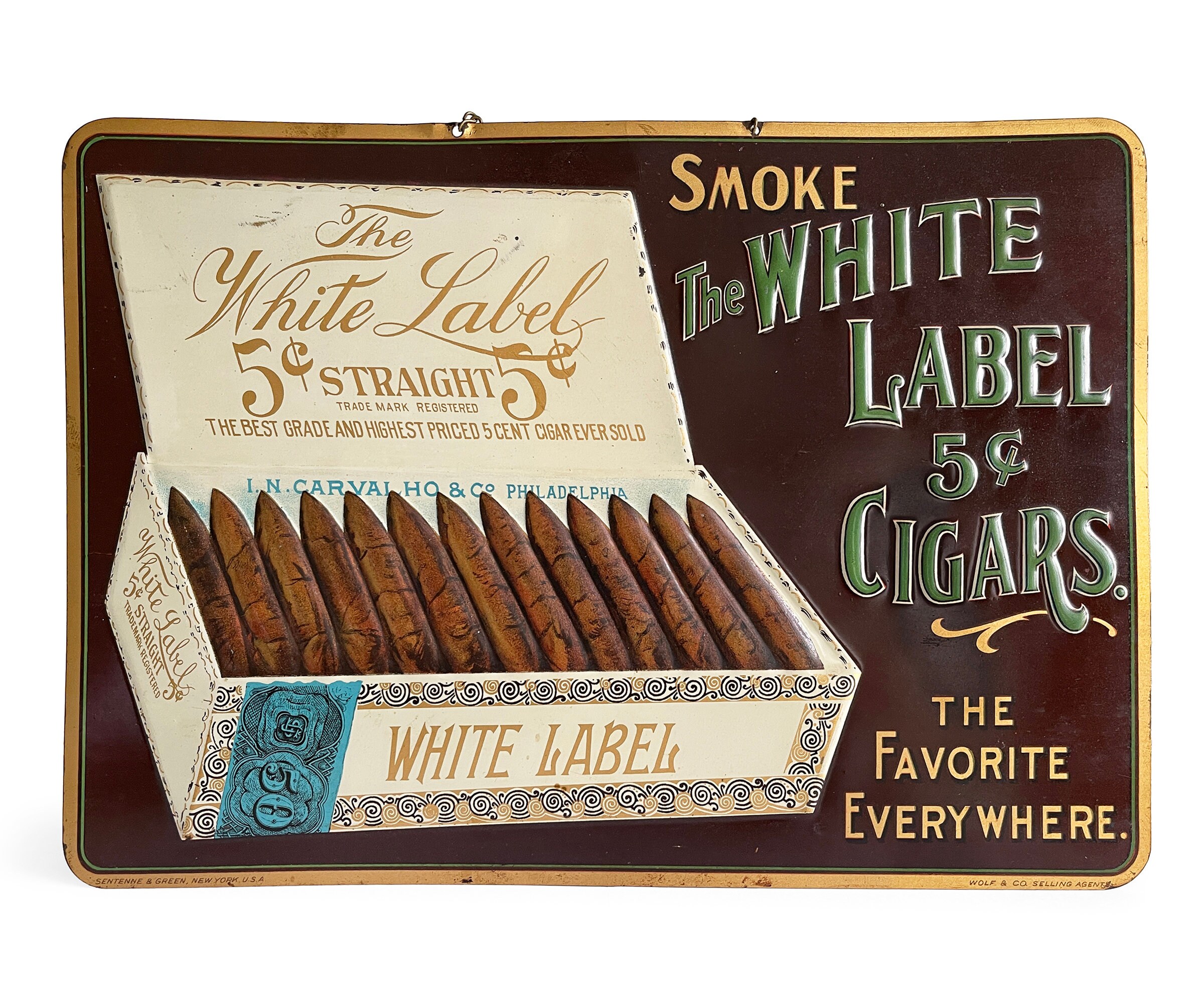 Buy Vintage White Label Cigars Sign, Antique General Store Metal Tobacco  Advertising Signage, Rustic Small Wall Decor Online in India