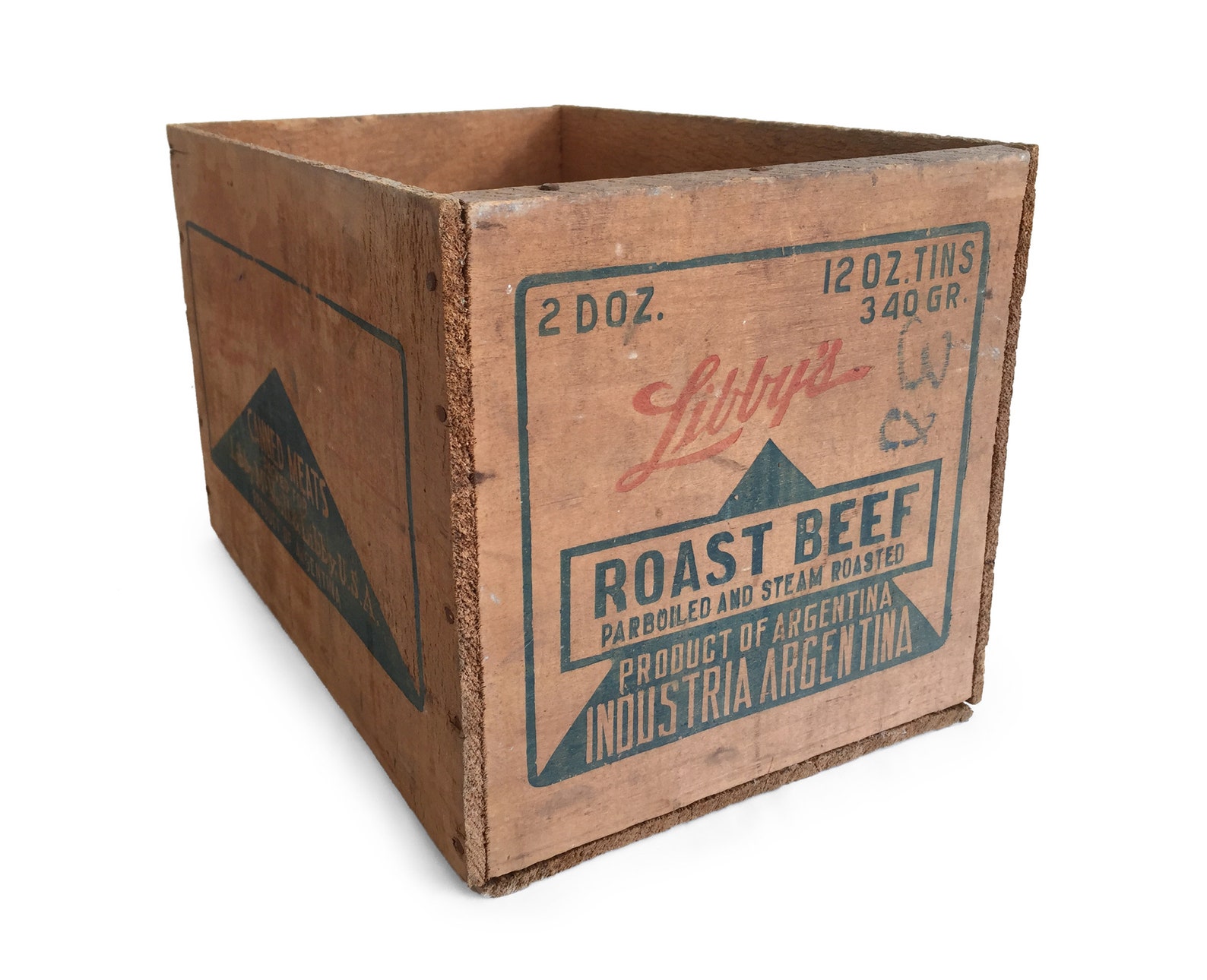 Vintage Wood Crate, Libby's Wooden Roast Beef Crate, Distressed Wood