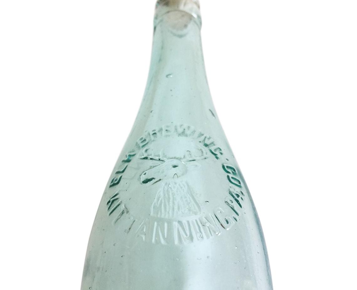 Antique Elk Brewing Co Beer Bottle Kittanning PA Green Glass Etsy