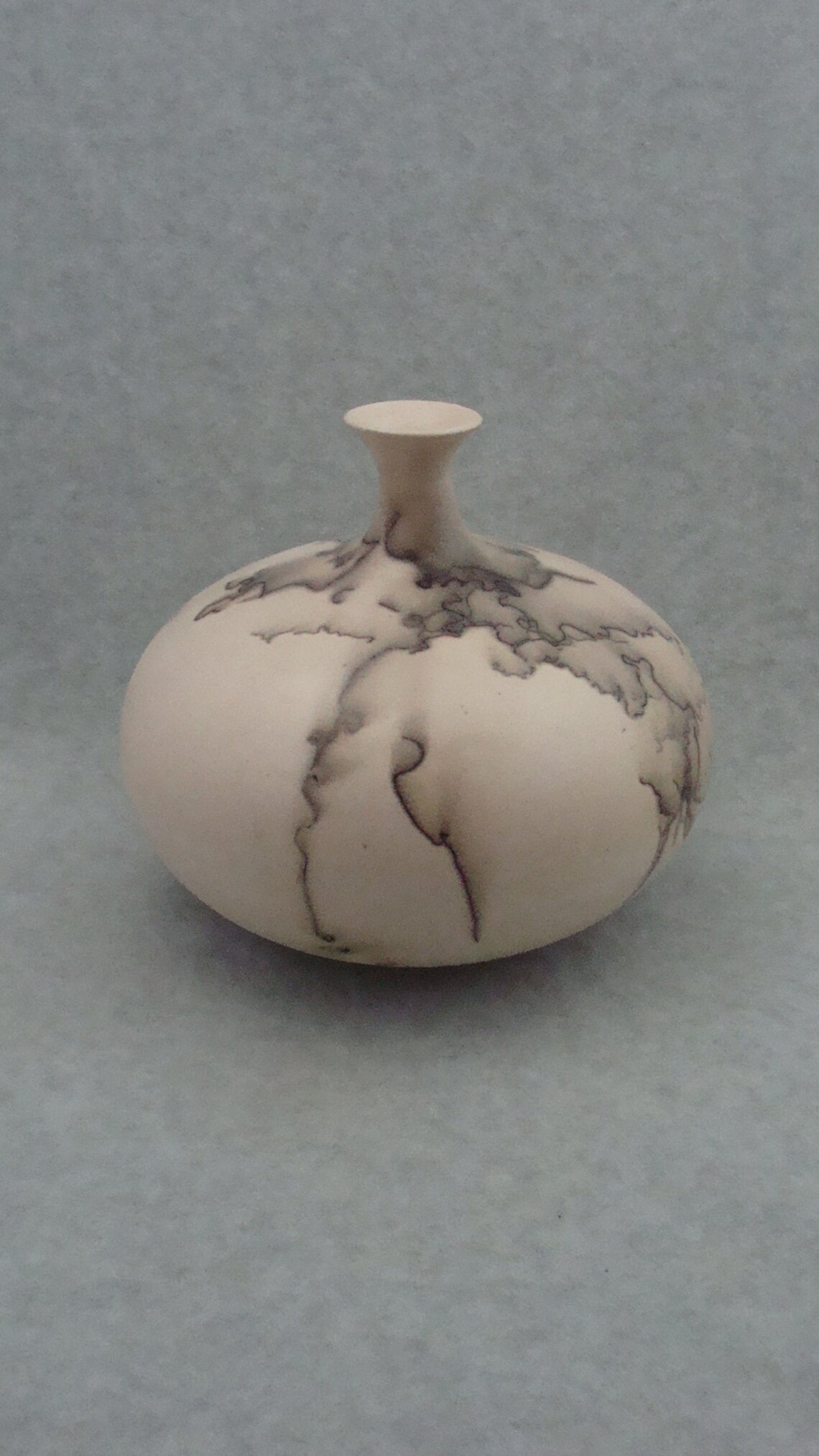 Stunning large Horse Hair Raku fired ceramic piece of art. Etsy