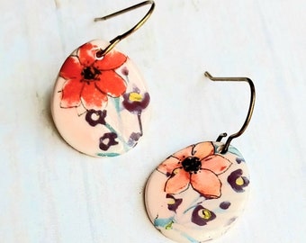 Ceramic Jewelry, Ceramic Drop Earrings, Porcelain Earrings!