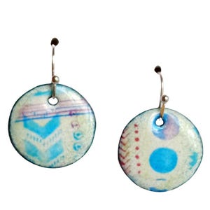 Minimalist Enamel Earrings. Copper Enamel Jewelry!