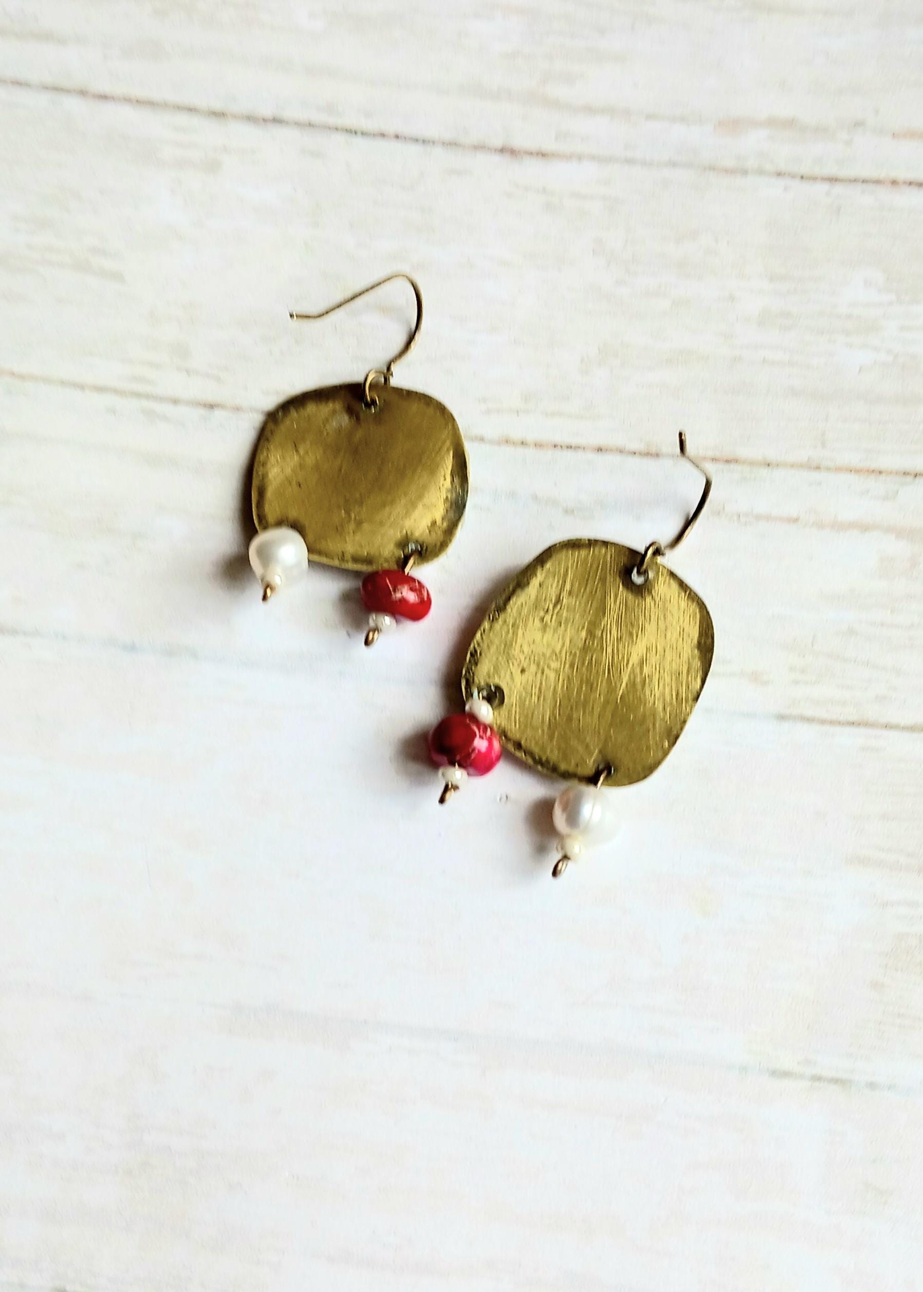 Mini Vine Leaf Drop Earrings in Multi main image 0