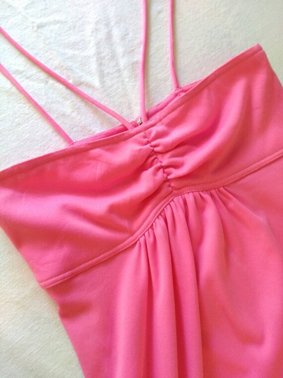 1970s Pink Goddess Dress, Grecian Maxi, 1970s Boh… - image 8
