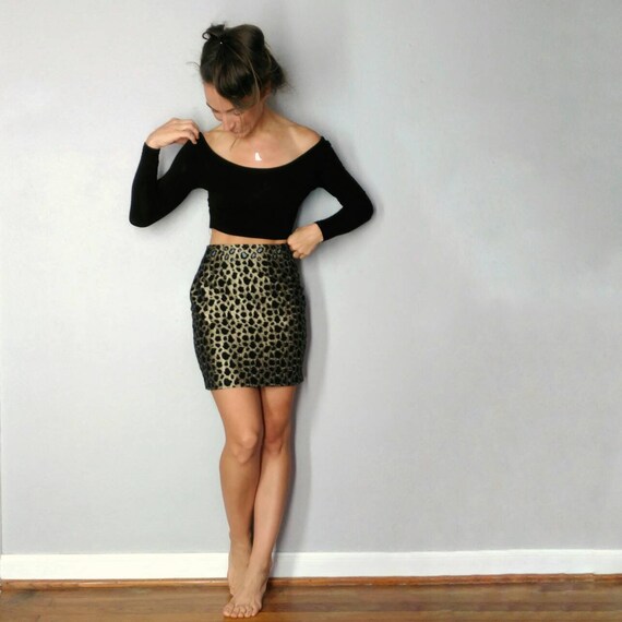 gold leopard print skirt