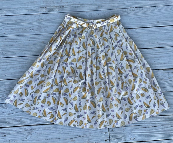 1950s novelty print fruit skirt, medium large, ci… - image 9