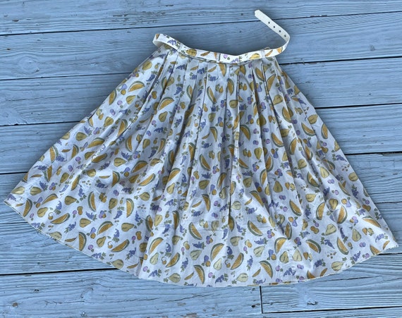 1950s novelty print fruit skirt, medium large, ci… - image 8