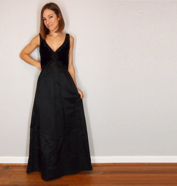 black maxi ball gown