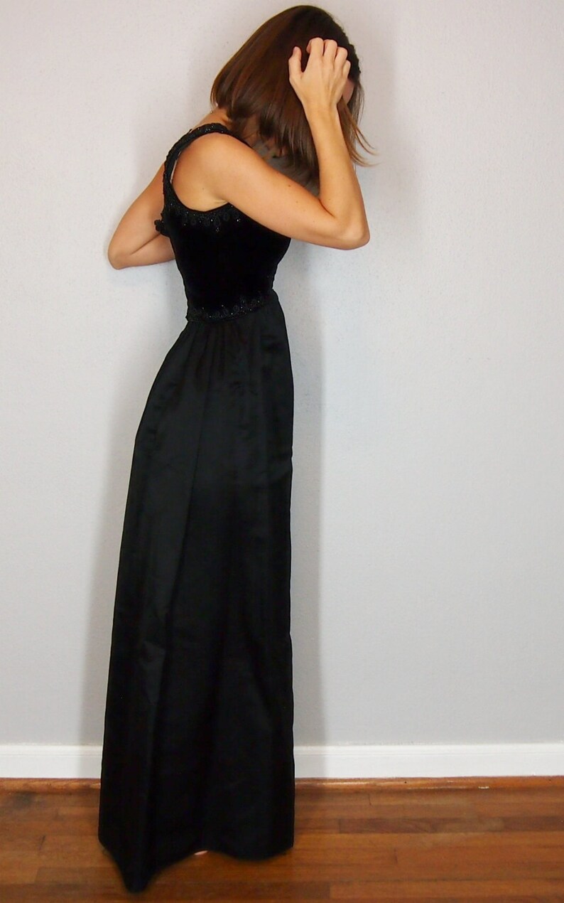 black velvet full length dress