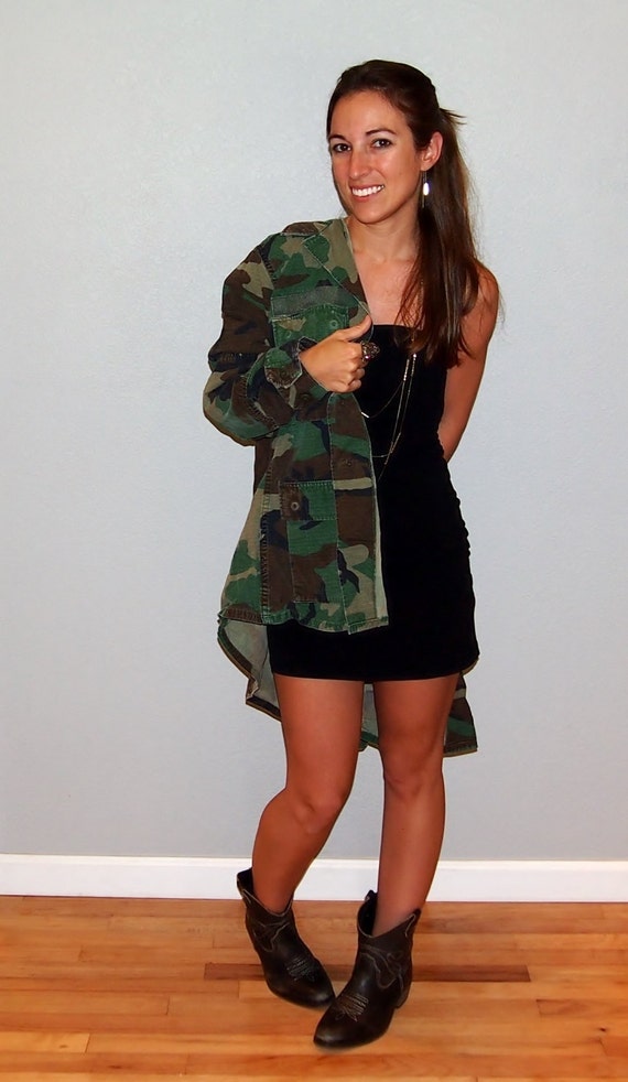 Vintage Military Jacket, Unisex Camouflage Jacket,
