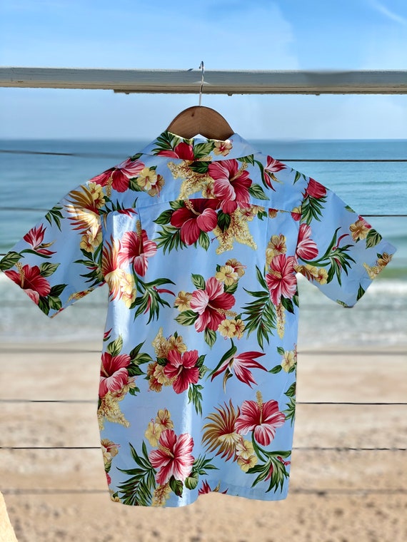 Vintage Hawaiian shirt, red and yellow hibiscus, … - image 10