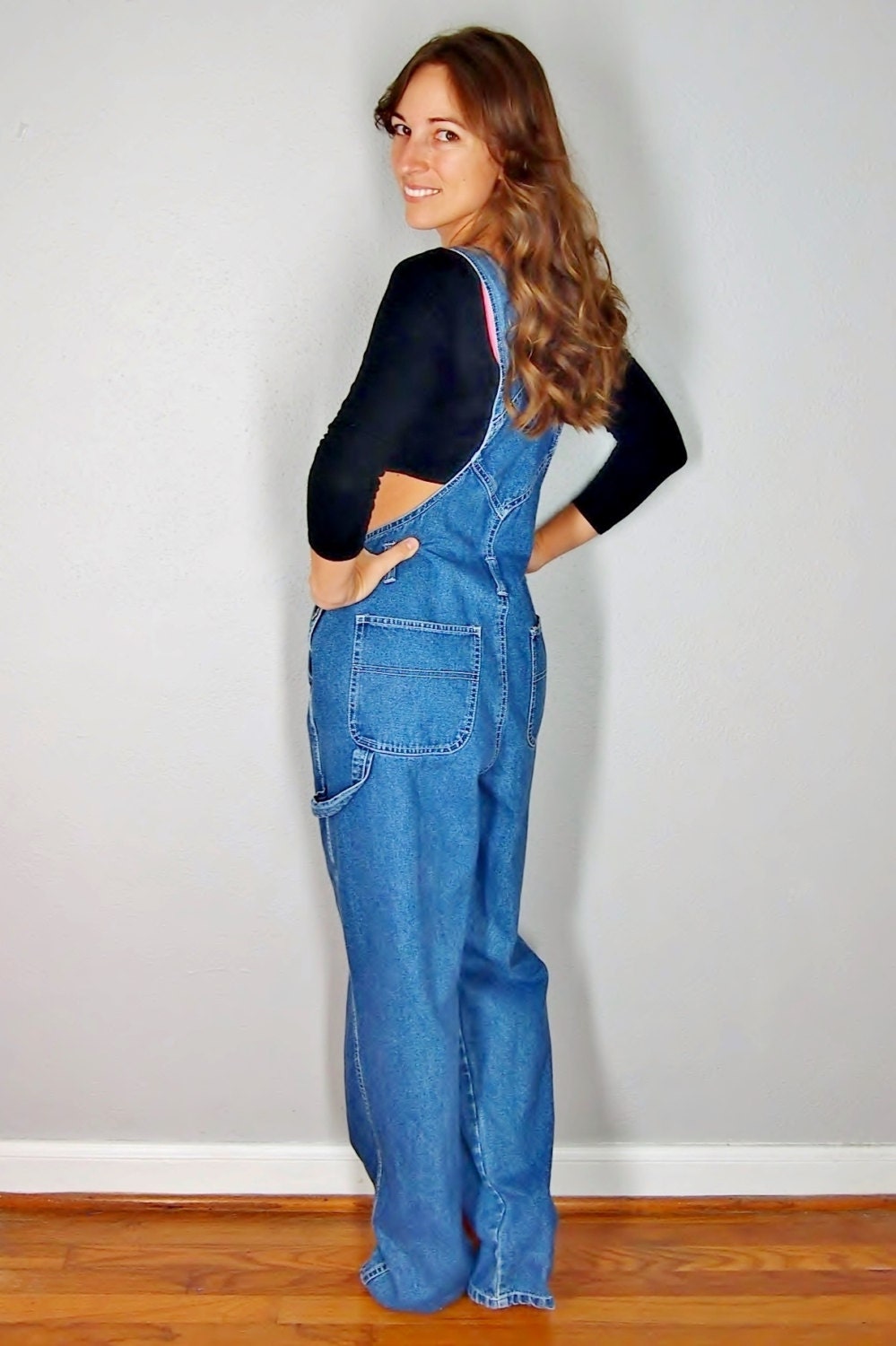 Vintage denim bib overalls medium wash denim overalls | Etsy